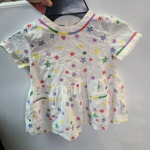 Stella McCartney Starry White Dress with Rainbow Accents